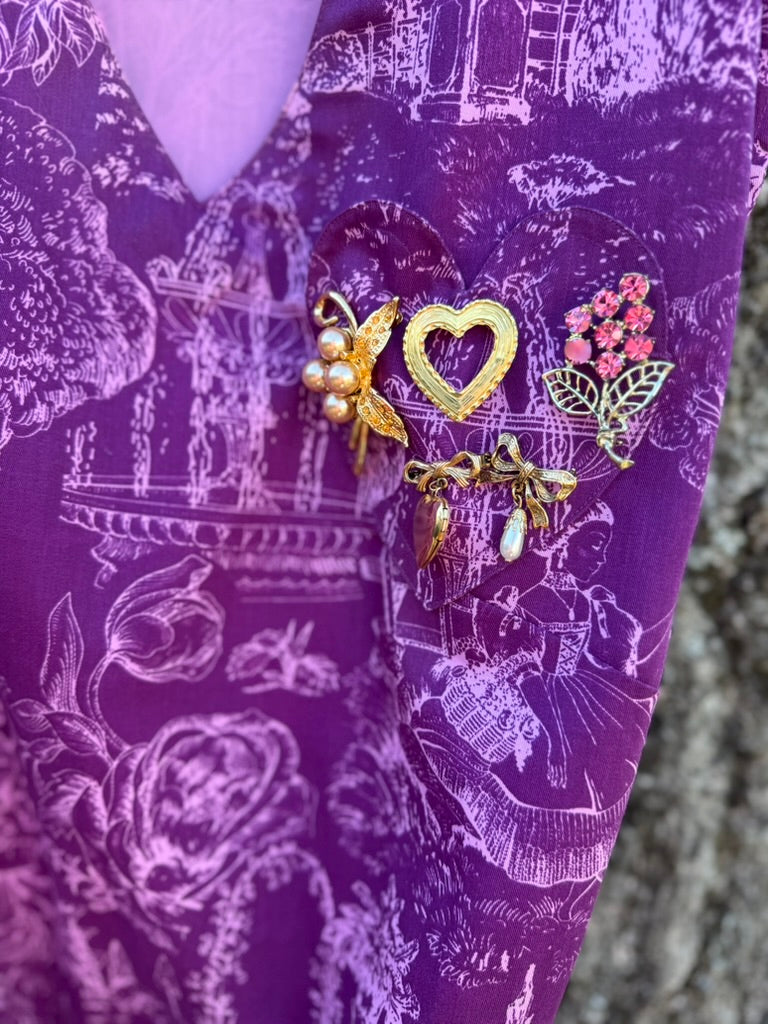 Keepsake Heart Locket Brooch