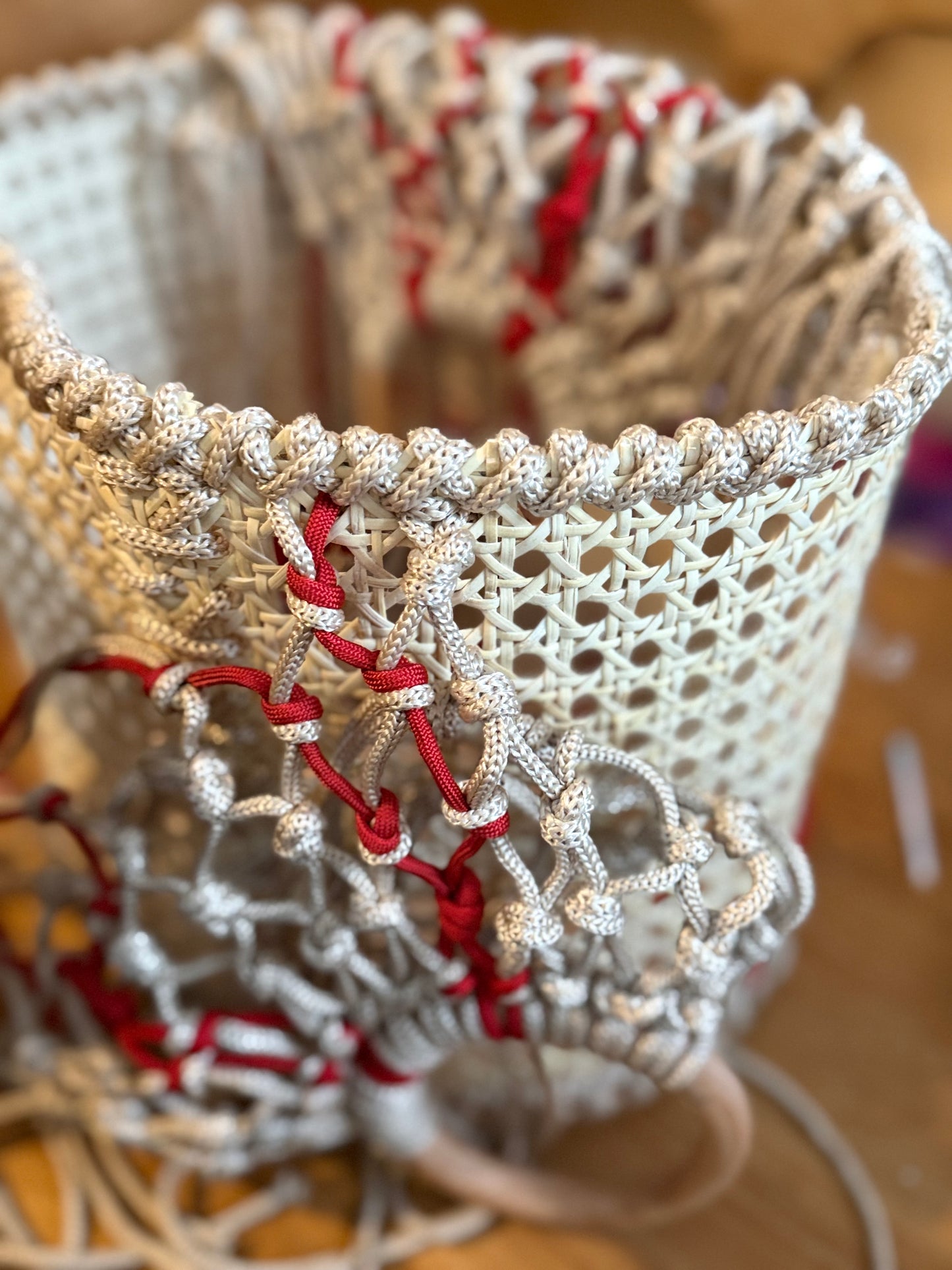 Handmade Macramé Cane Webbing Bag | The Cami Claudel