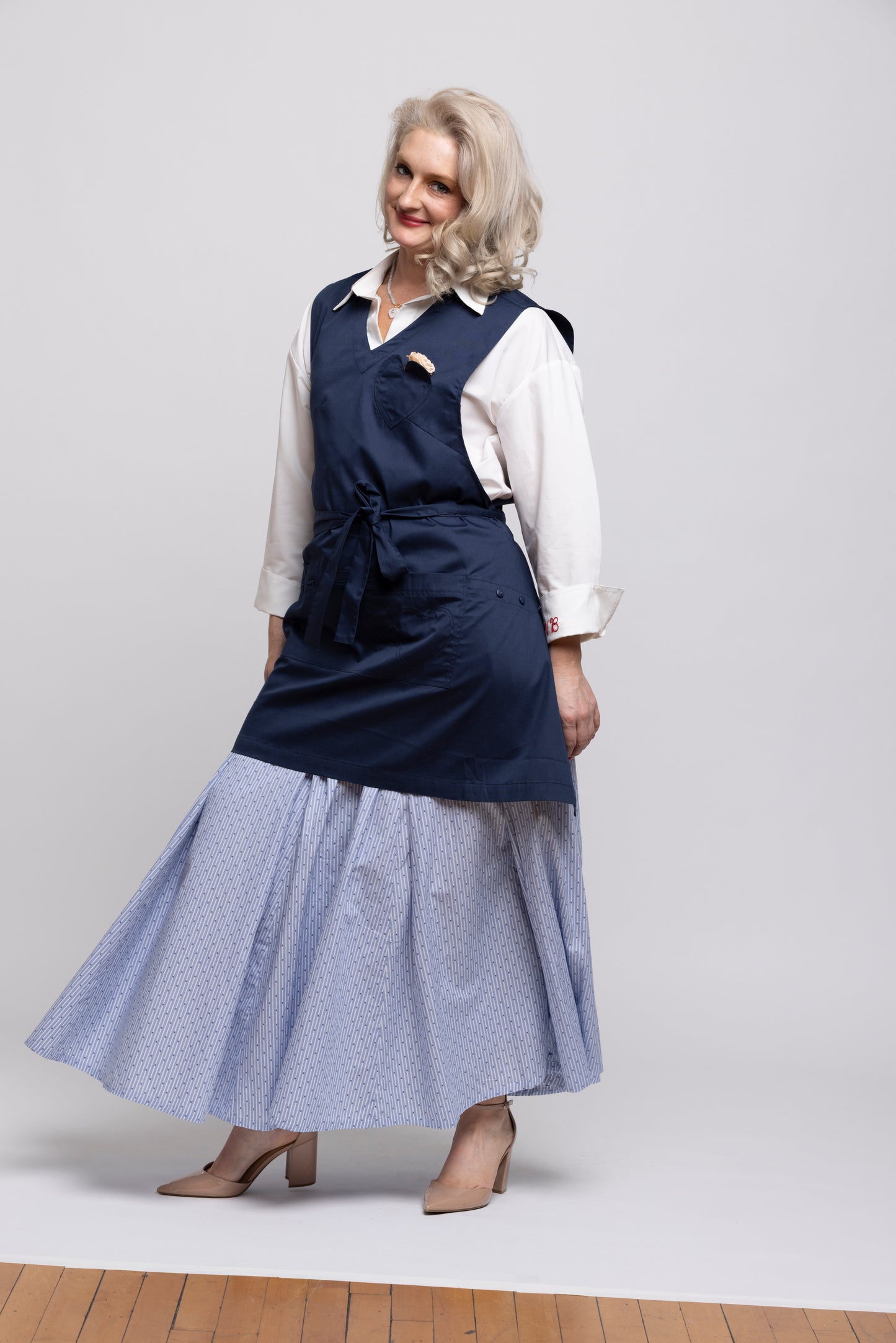 Classic Grace Apron in Dress Blue