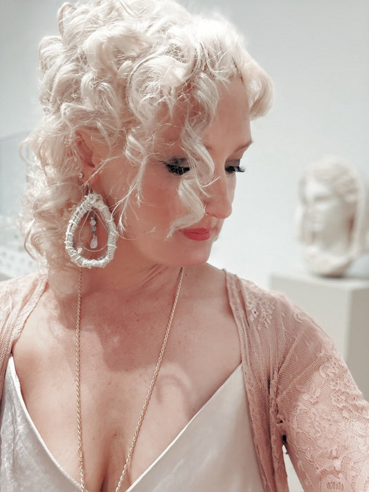 The Cami Claudel Earrings | Handwoven Cane Statement Earrings