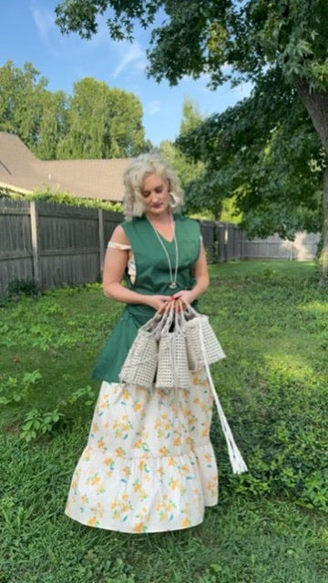 Handmade Macramé Cane Webbing Bag | The Cami Claudel