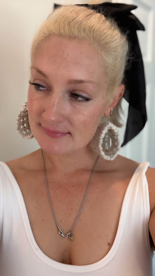 The Cami Claudel Earrings | Handwoven Cane Statement Earrings