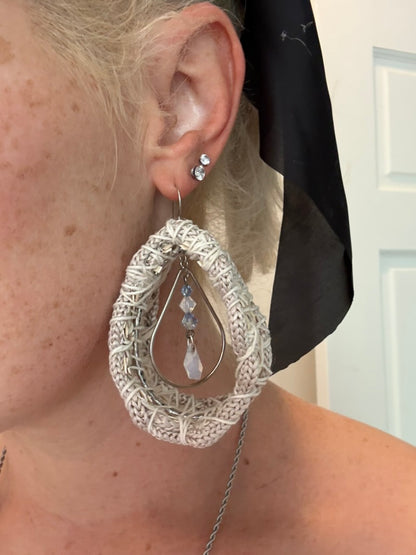 The Cami Claudel Earrings | Handwoven Cane Statement Earrings