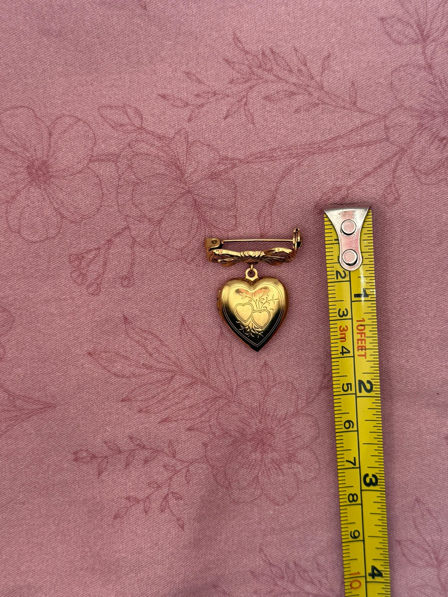 Keepsake Heart Locket Brooch