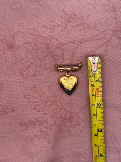 Keepsake Heart Locket Brooch