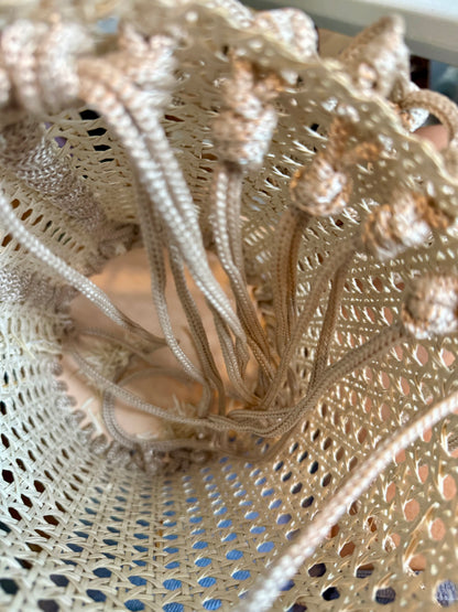 Handmade Macramé Cane Webbing Bag | The Cami Claudel