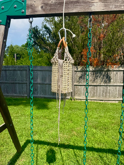 Handmade Macramé Cane Webbing Bag | The Cami Claudel