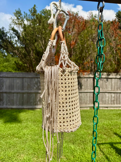 Handmade Macramé Cane Webbing Bag | The Cami Claudel