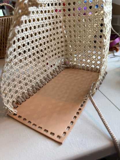 Handmade Macramé Cane Webbing Bag | The Cami Claudel