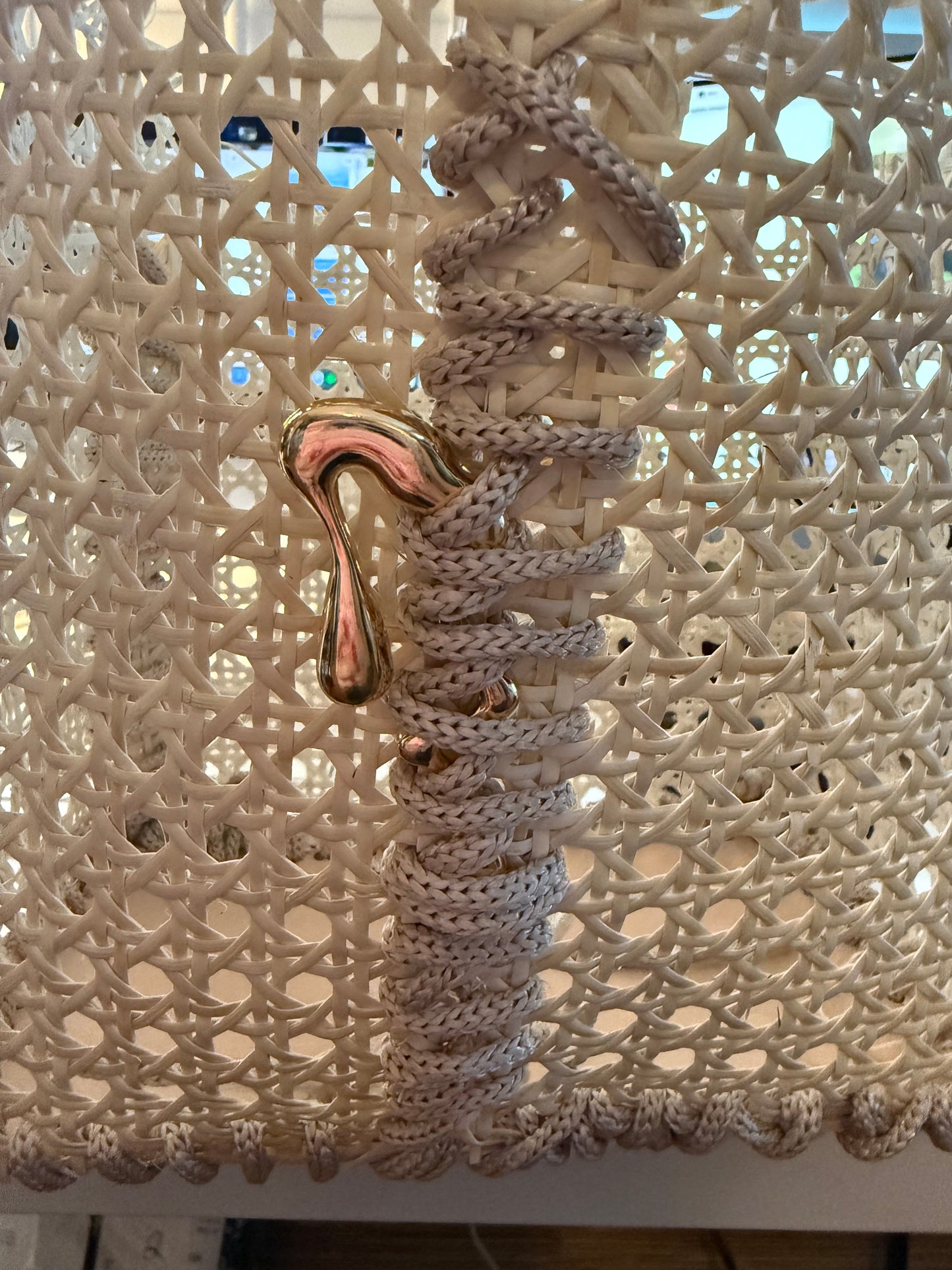 Handmade Macramé Cane Webbing Bag | The Cami Claudel