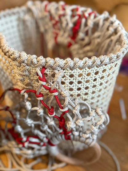 Handmade Macramé Cane Webbing Bag | The Cami Claudel