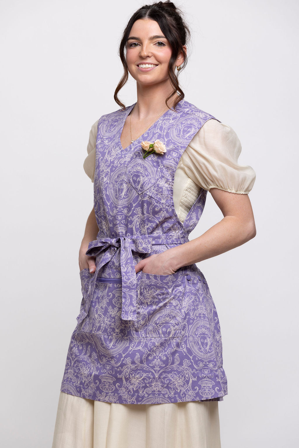 Purple Medusa Print Apron - Classic Grace Full Coverage | Timeless